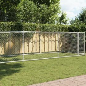 Dog Cage Grey Galvanized steel 8x2x1.5 meters Durable Dog Cage