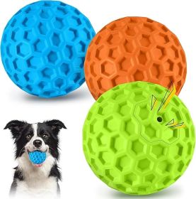 havit Indestructible Squeaky Dog Balls for Aggressive Chewers, Interactive Dog Toys to Keep Them Busy, Rubber Dog Chew Toy for Large Medium Breed (Color: Green)